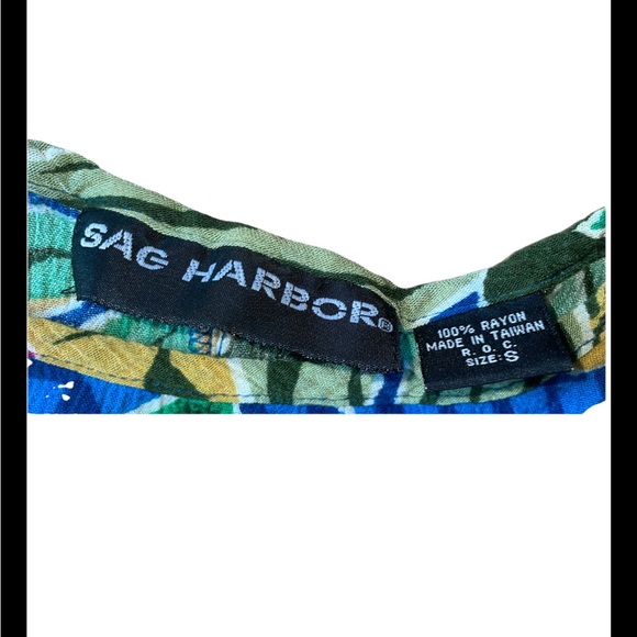 Vintage Sag Harbor Women’s Tropical Floral Shirt Size Small Padded Shoulder EUC - Picture 3 of 8